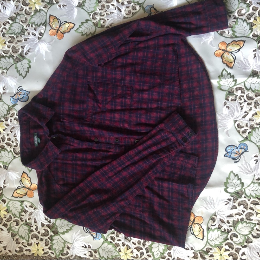 Blue & Red Wild Fable Plaid Button-Up